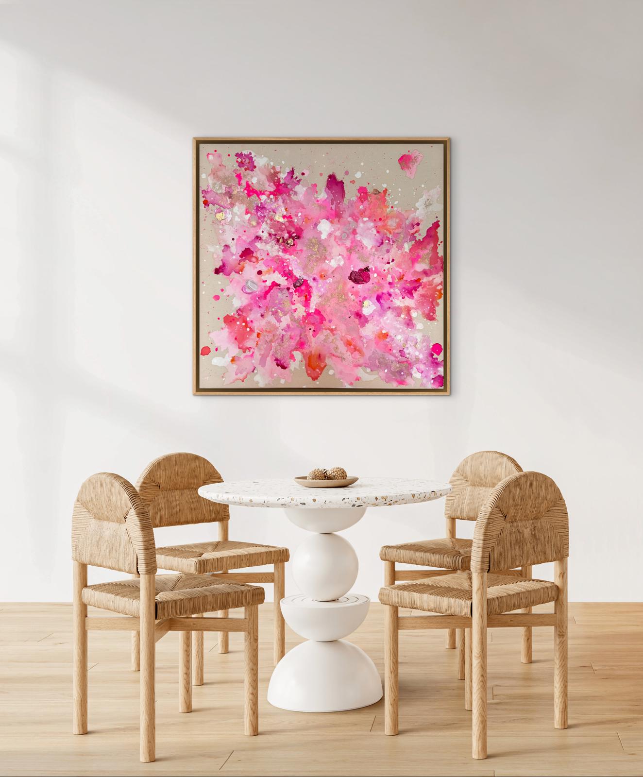 Pure-Unfolding, 2026, Acryl, Gold und Strukturelemente auf roher Baumwollleinwand, Ansicht 3